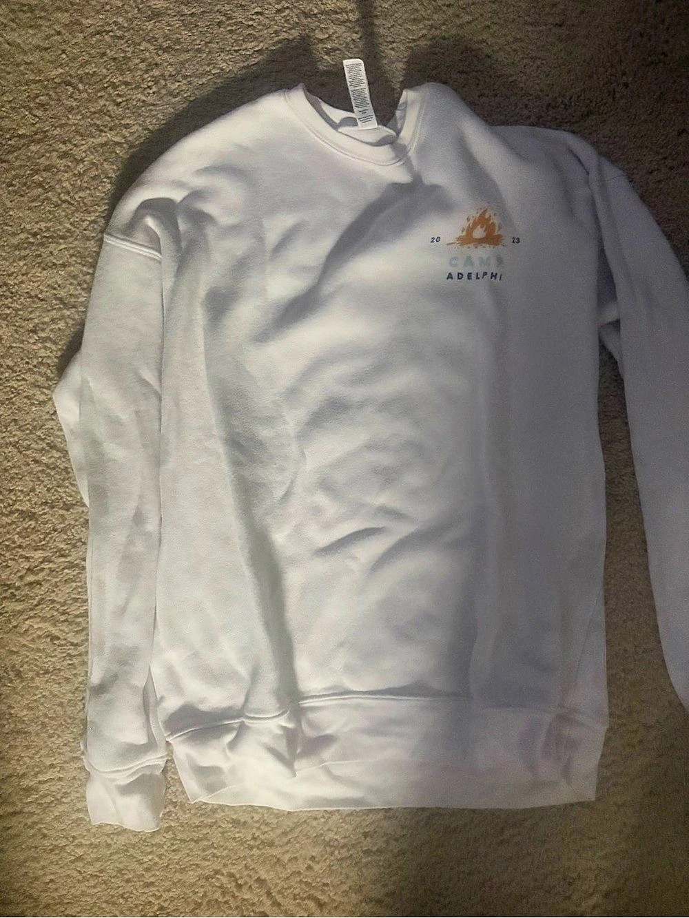 Bella+Canvas Camp Adelpmi White Sweatshirt Like New